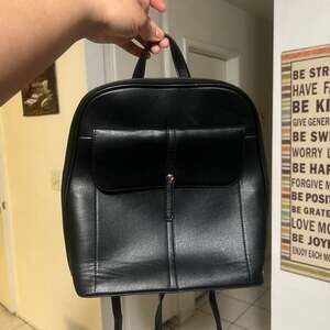 Miztique Chloe Vegan Leather Black Dome Backpack with Gold Hardware